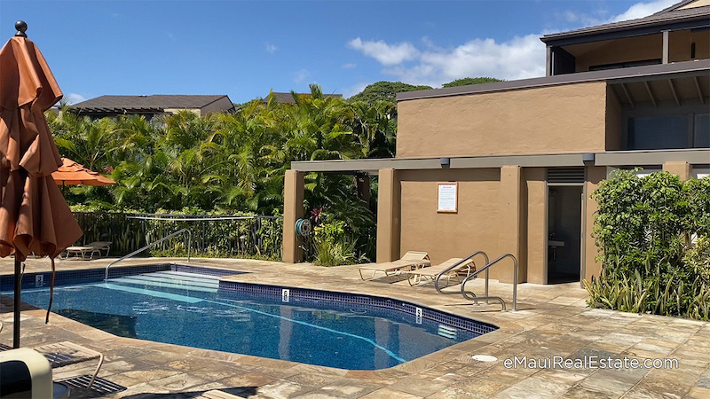 The second pool at Wailea Elua is set back away from the ocean