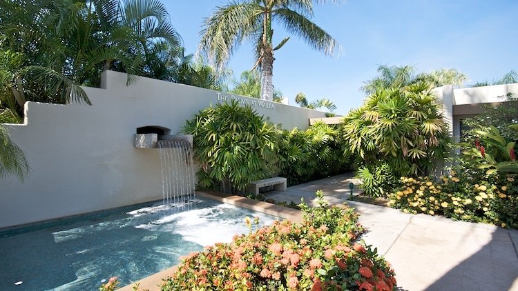 Water feature at the entrance to Palms at Wailea