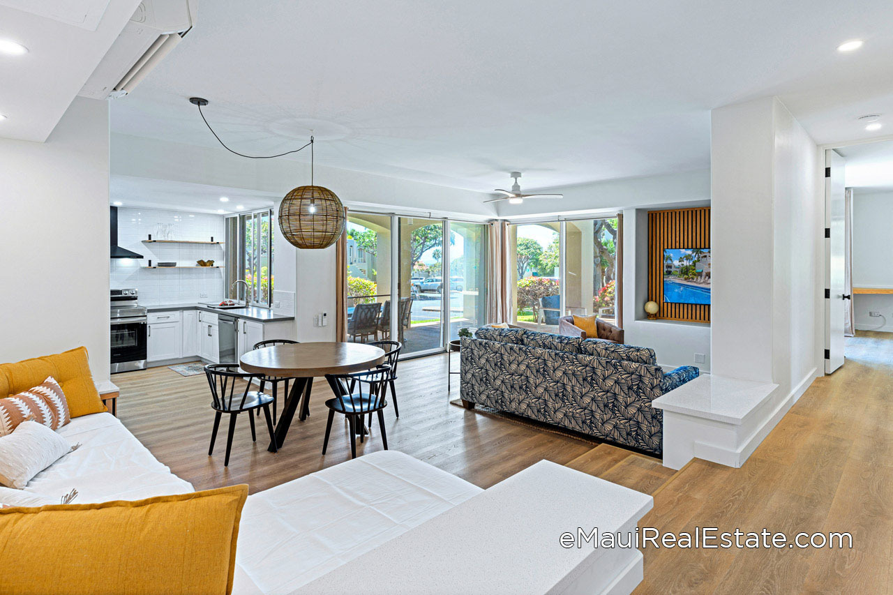 Spacious living room of ground floor unit